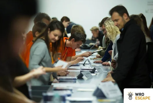 A group of people during WroEscape 2017