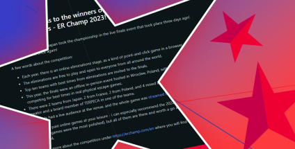 Congratulations to the winners of World Escape Room Championships - ER Champ 2023!