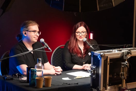 Commentators during the finals 2023